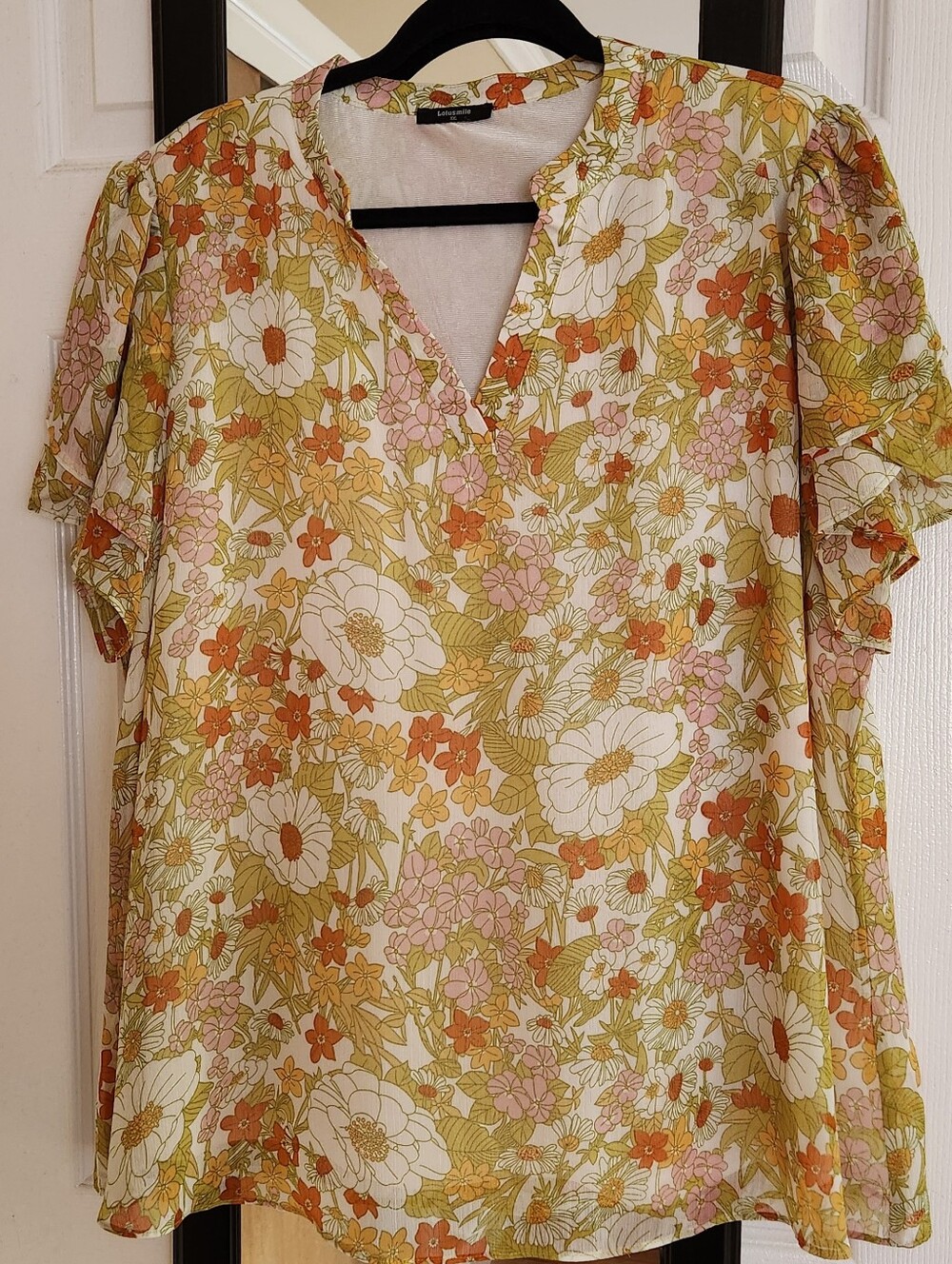 Floral V-Neck Short Sleeve